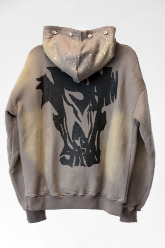 Rhinestone Zip up Hoodie